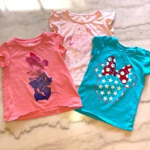 3 pack Disney girls toddler tee shirts